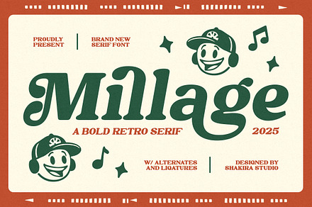 Millage - Bold Retro Serif Font, a Serif Font by Shakira Studio