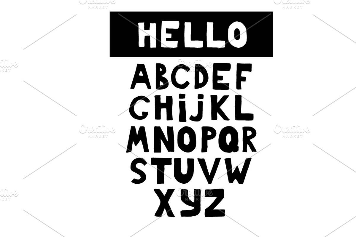 Hand sketched fonts 2 in 1. Vector preview 2