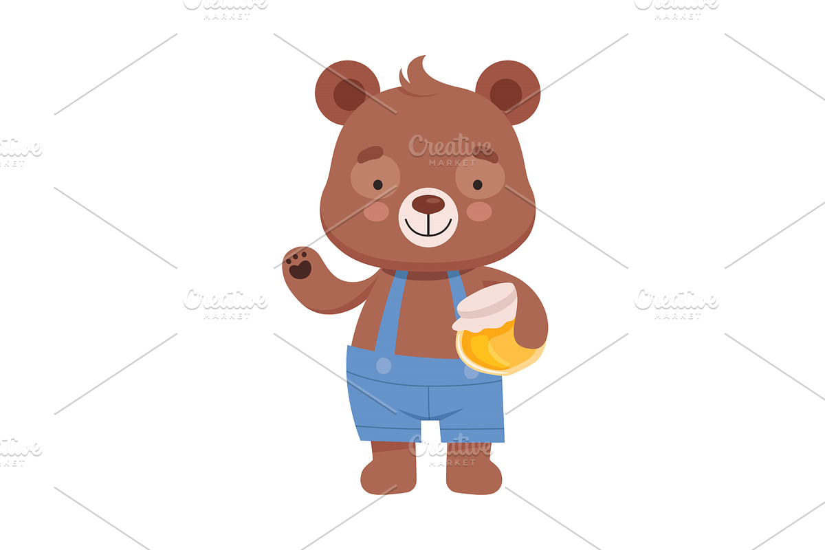 Smiling Bear Character Wearing, an Animal Illustration by TopVectors