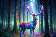 Vibrant Deer Print, an Animal Illustration by ZobaDepot (Thumbnail 1 of 4)