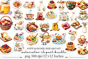 Cottagecore Breakfast Clipart Set, an Illustration by Designking (Thumbnail 1 of 5)