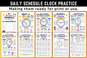 Daily Schedule Clock Practice, a Stationery Template by Designmela01 (Thumbnail 2 of 6)