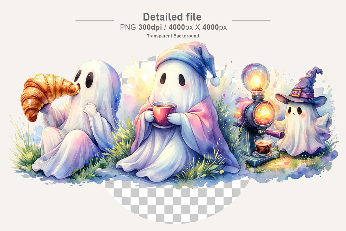 Coffee Ghost Sublimation PNG, an Illustration by Artnoy (Photo 3 of 8)
