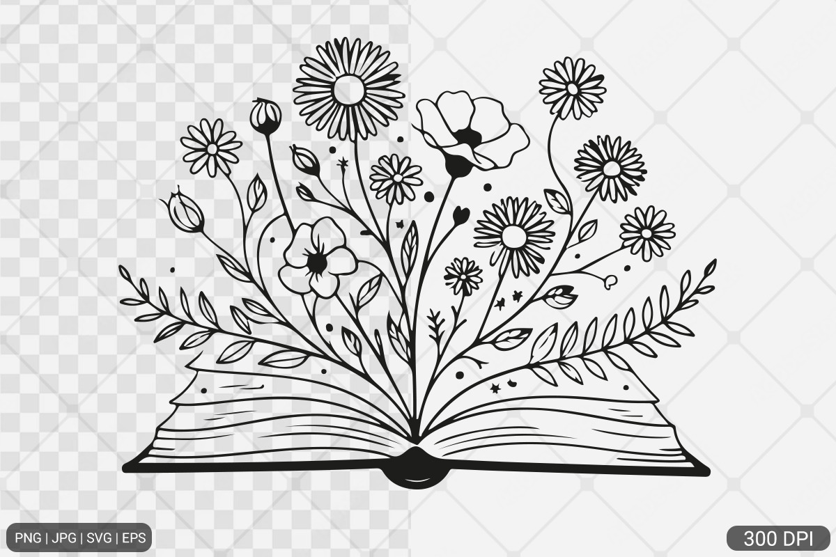 Floral Book SVG PNG Bundle Vol. 1, an Illustration by Actual Pixel (Photo 28 of 29)