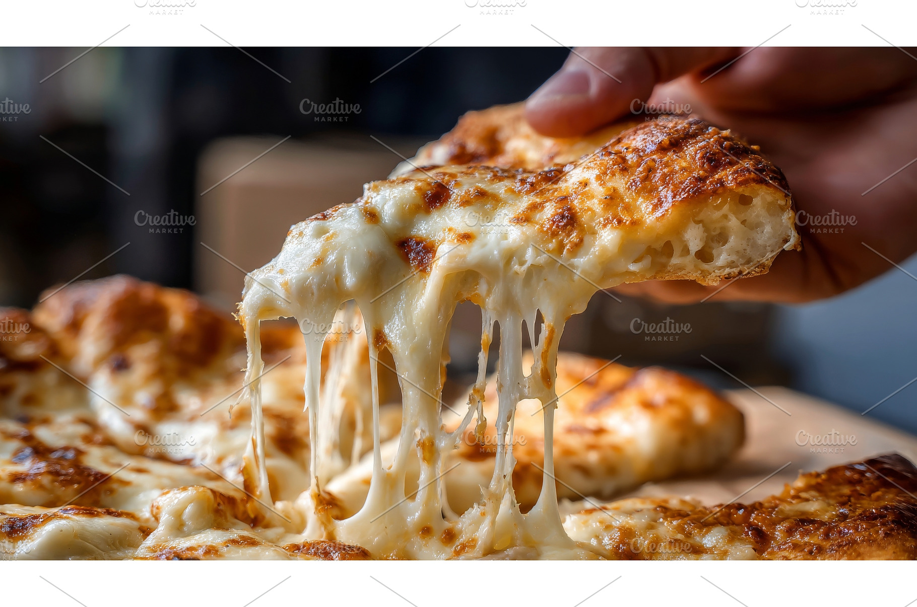 A hand reaches for a slice of pizza, a Food & Drink Photo by ZinetroN