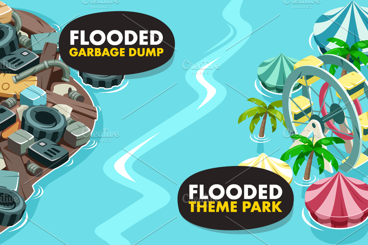 Game Level Map for Water Games, an Illustration by wowu (Photo 6 of 8)