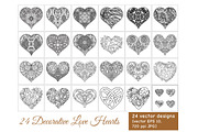 Decorative Love Hearts, a Decorative Illustration by Elen-Lane (Thumbnail 2 of 5)