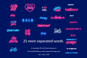 Happy Valentines Day neon pack, an Illustration by GapArt (Thumbnail 3 of 7)