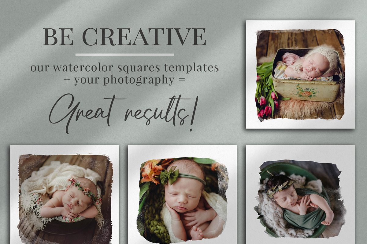 Watercolor squares photo masks, a Layer Style Add-On by BrownLeopard (Photo 5 of 8)