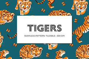 Tigers Seamless Pattern