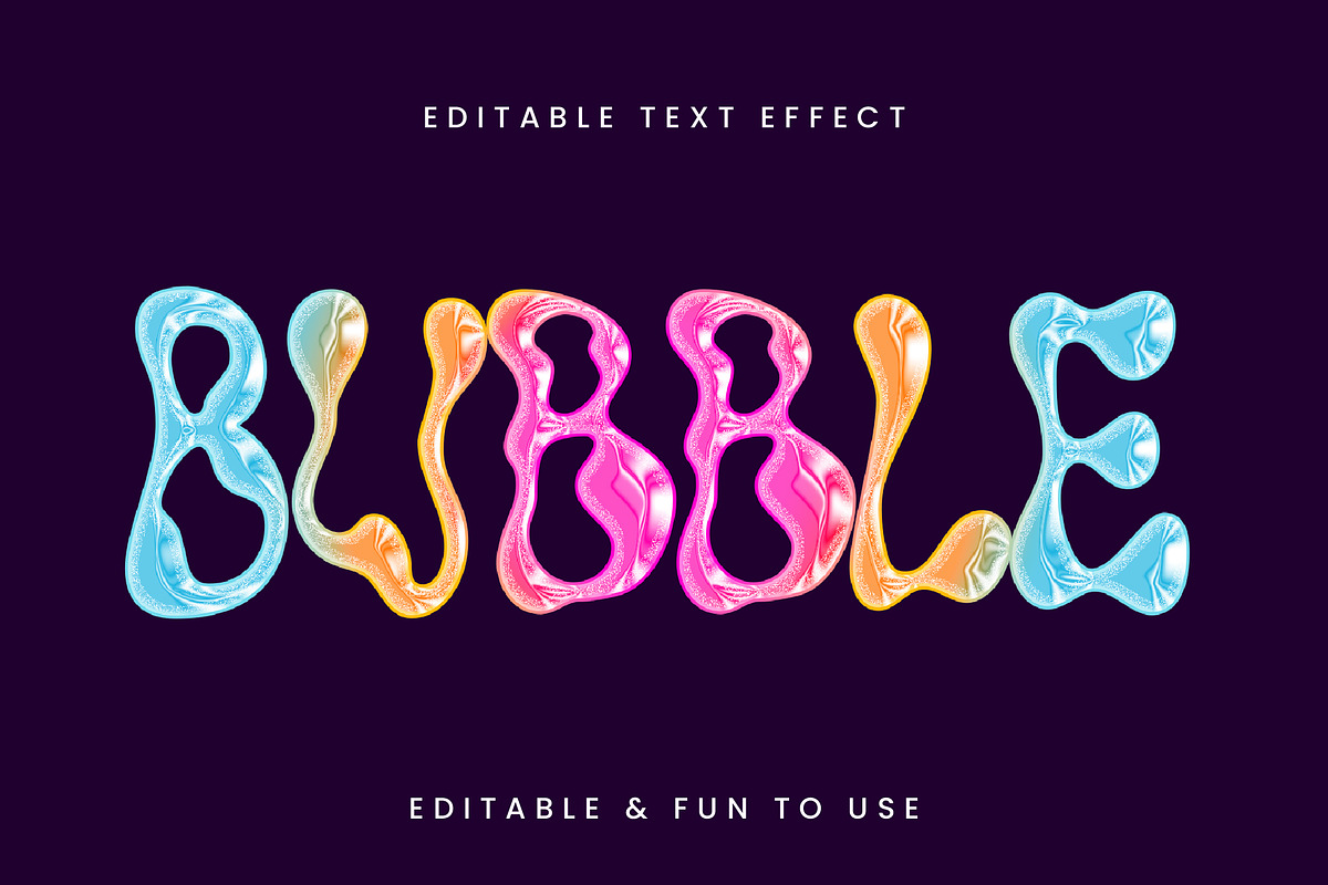 Glossy Bubble Liquid Text Effect