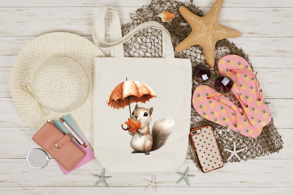Autumn Squirrel Clipart, an Illustration by CreationArt (Photo 7 of 9)