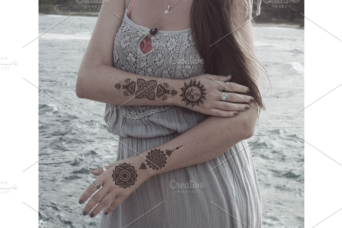 Set of Bohemian style flash tattoos, an Icon by Transia (Photo 3 of 5)