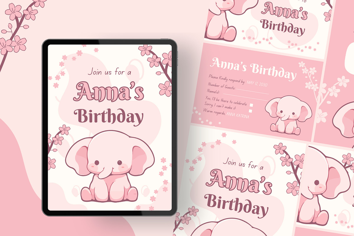 Birthday Party Canva Invitation, a Design Template by TemplateCastleStore (Photo 2 of 6)