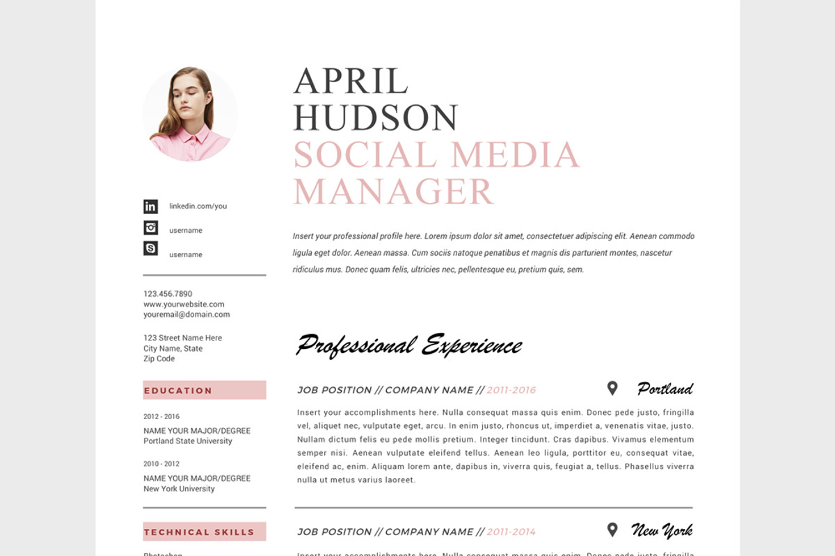 Social Media Resume Template / CV, a Resume Template by Resume21 (Photo 4 of 5)