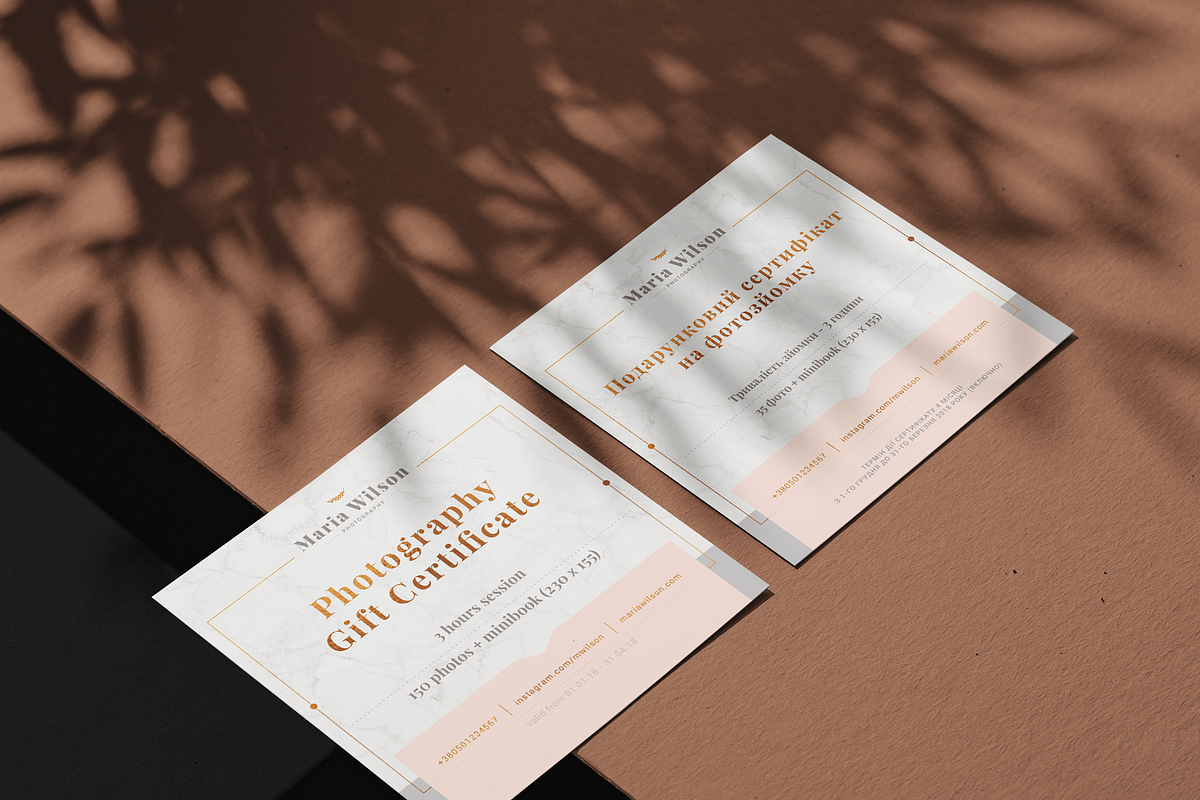 Gift certificate - Marble, Rose Gold, a Card Template by ArealPro (Photo 7 of 20)