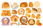 Cute Hamsters Clipart Set, an Animal Illustration by ananastya (Thumbnail 2 of 3)