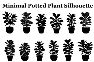 Minimal Potted Plant Silhouette, a Graphic by Artivon