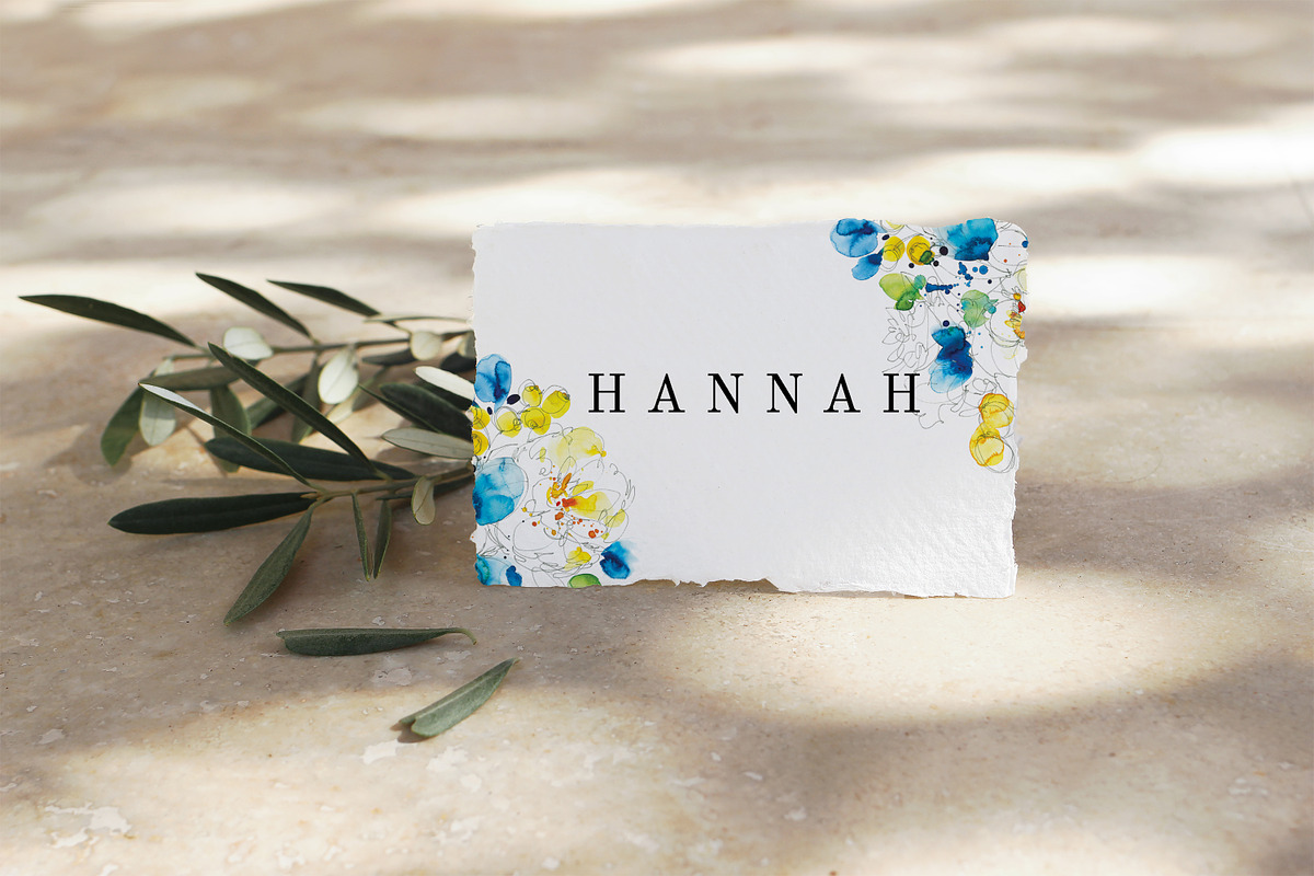 watercolor white flower wedding card, a Card Template by TurquoiseDesign (Photo 3 of 7)