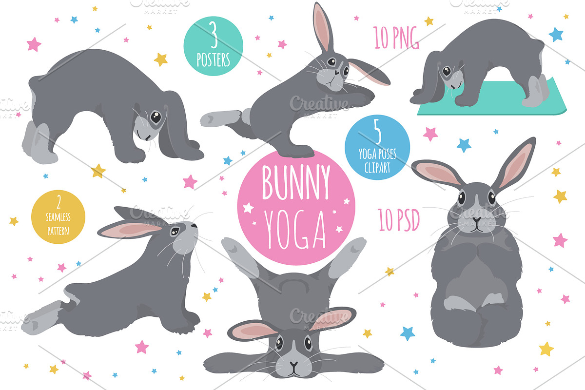 Bunny yoga, an Animal Illustration by pet design shop (Photo 1 of 4)