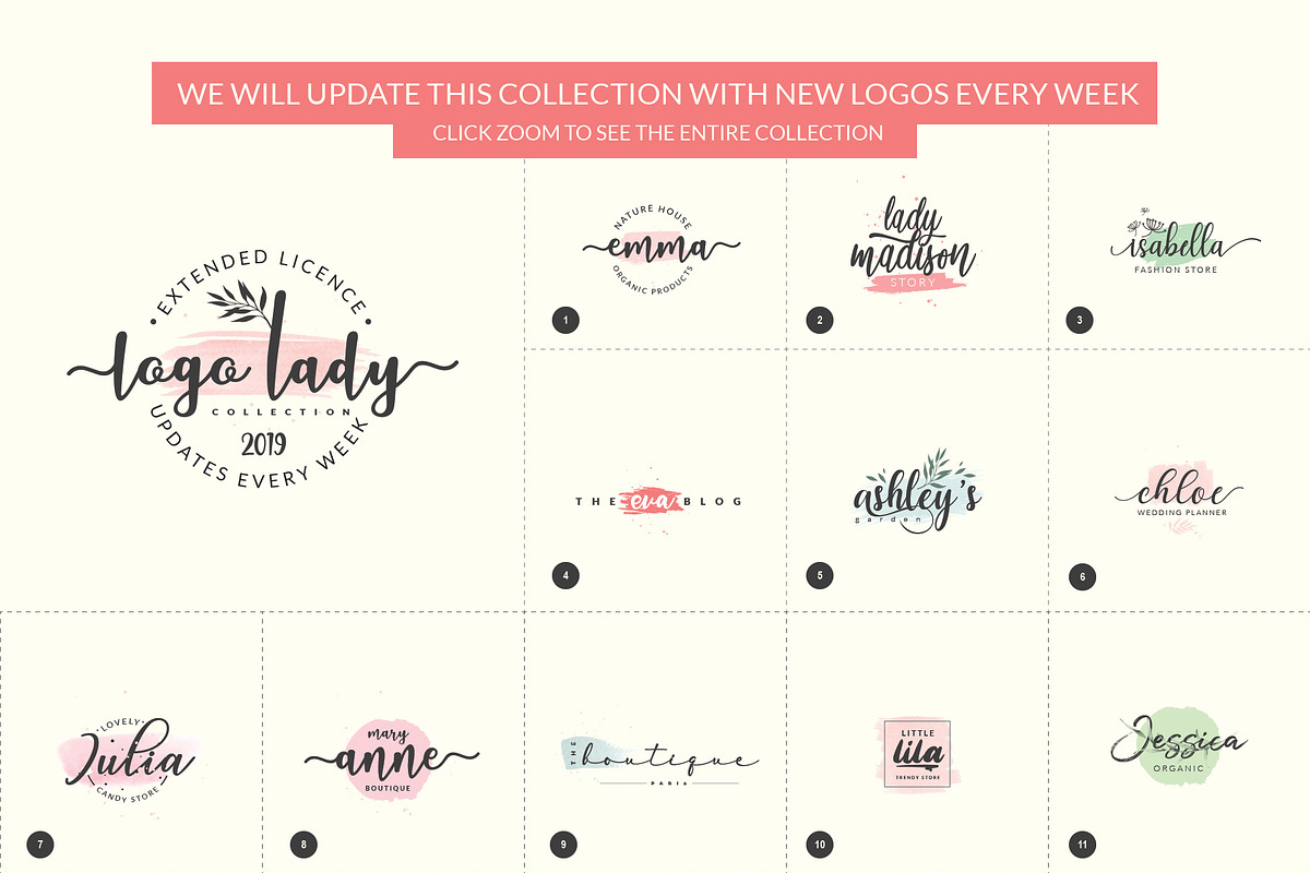 Logo Lady Collection - Starter Pack, a Branding & Logo Template by DesignSomething (Photo 2 of 4)