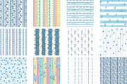Pastel Thin Blue Tiny Floral Stripes, a Pattern Graphic by Wow Magic (Thumbnail 2 of 3)