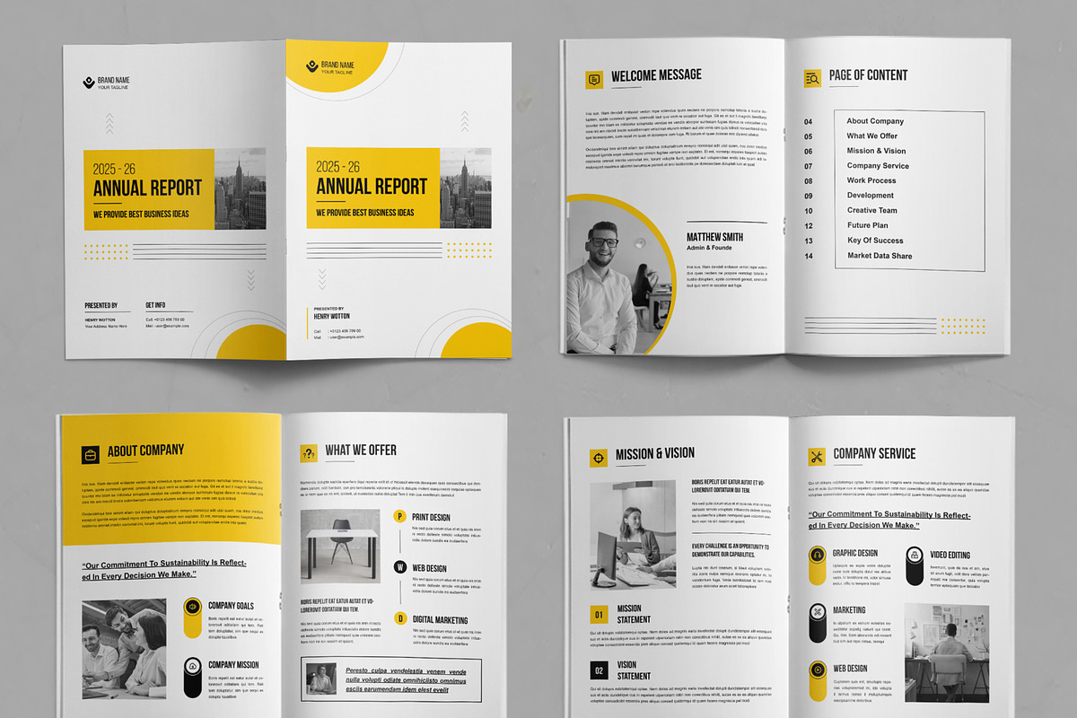Annual Report Layout With Yellow, a Brochure Template by ContestDesign (Photo 2 of 3)