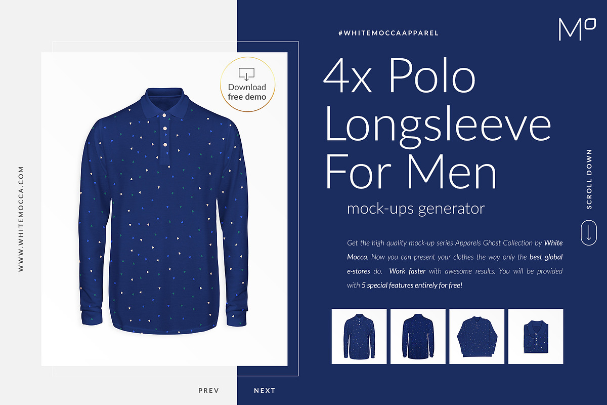 Polo Longsleeve Ghost Mock-ups FREE, a Books & Magazine Mockup by Apparel_Mockups (Photo 5 of 22)