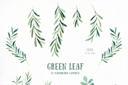 Green Leaf Watercolor clipart, an Illustration by everysunsun (Thumbnail 3 of 4)