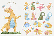 Baby Dinosaur World Watercolor Set, an Animal Illustration by Cat In Colour (Thumbnail 3 of 9)
