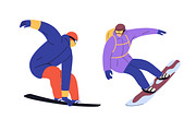 People riding snowboards set, a Sport Illustration by Good Studio (Thumbnail 3 of 4)
