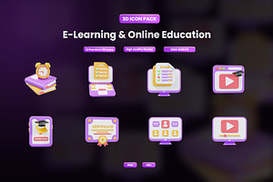 E-Learning & Online Education 3D Ico, an Object Graphic by Artnivora.Std