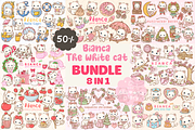 Cute Kawaii Cat Clipart PNG Bundle, an Animal Illustration by Blumensdiary (Thumbnail 1 of 11)