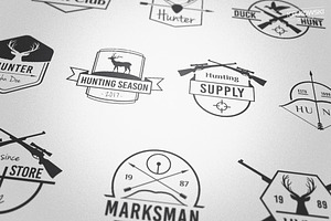 Hunting Vectors Badges Logos, a Branding & Logo Template by Krukowski Graphics