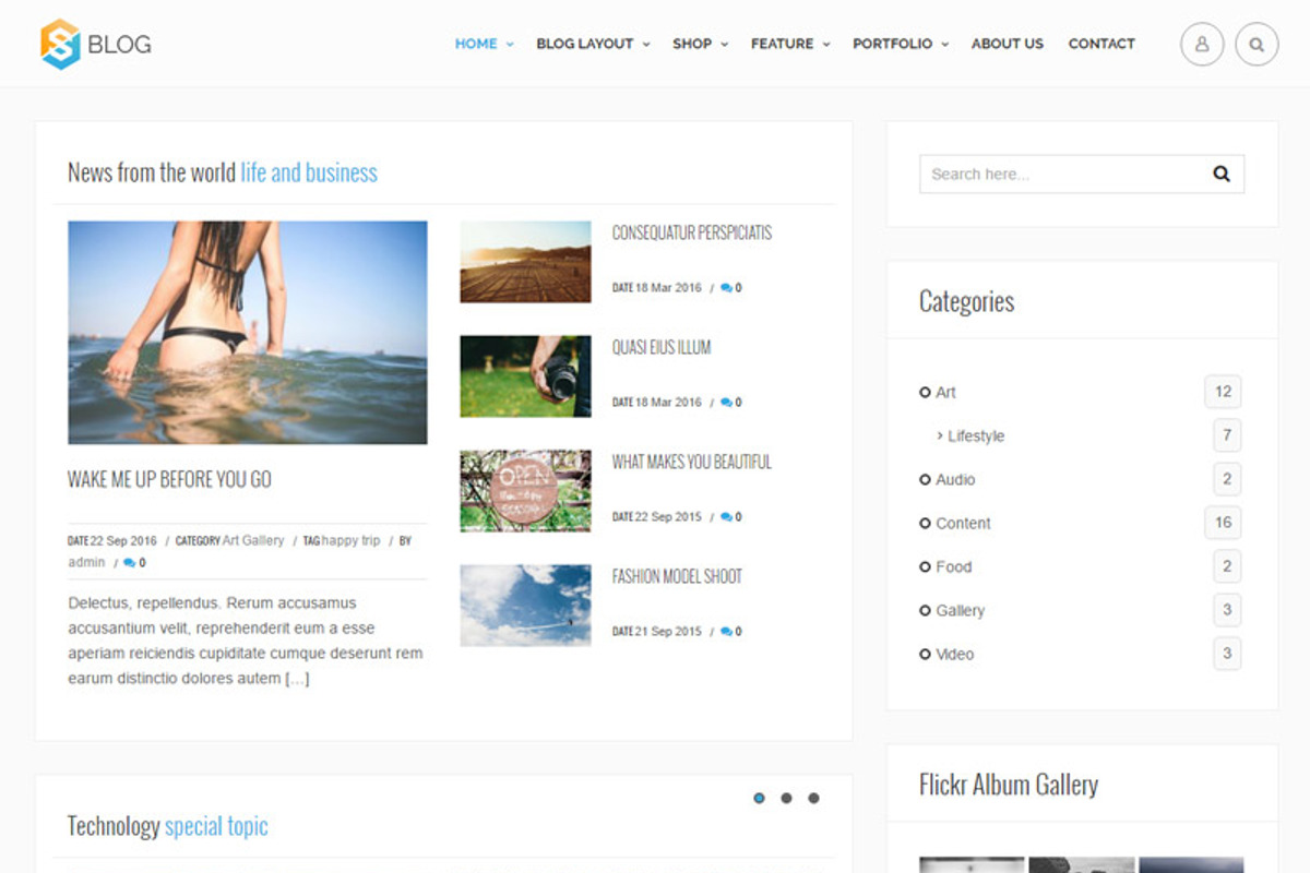 JV Blog Responsive Wordpress Theme, a WordPress Template by osstemplate (Photo 2 of 7)