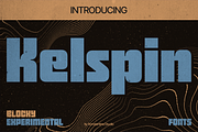 Kelspin - Blocky Experimental Fonts, a Sans Serif Font by Konstantine Studio (Thumbnail 1 of 4)