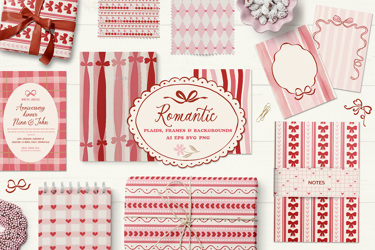 Romantic bows, frames, patterns, a Pattern Graphic by Cozy pattern shop (Photo 1 of 10)