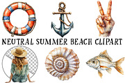 Neutral Summer Beach Clipart, an Illustration by OK Design (Thumbnail 2 of 6)