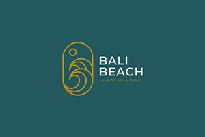 Elegant Bali Beach Wave Logo, a Branding & Logo Template by Signatoro