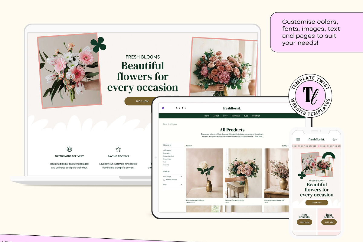 Wix Studio Florist, a Wix Template by Template Twist Shop (Photo 6 of 9)
