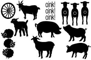 Farm & Animal Silhouettes AI EPS PNG