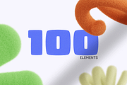 100 Fluffy 3D Elements, an Object Graphic by Tridimensi Pro (Thumbnail 4 of 18)