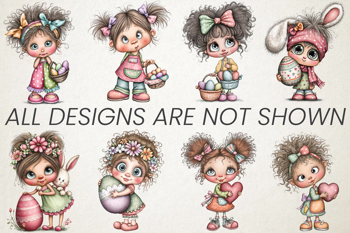 Whimsical Easter Girl Clipart Png, a Person Illustration by RobertsArt (Photo 3 of 6)
