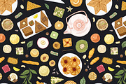 Oriental sweets set + backgrounds, a Food Illustration by Good Studio (Thumbnail 14 of 21)
