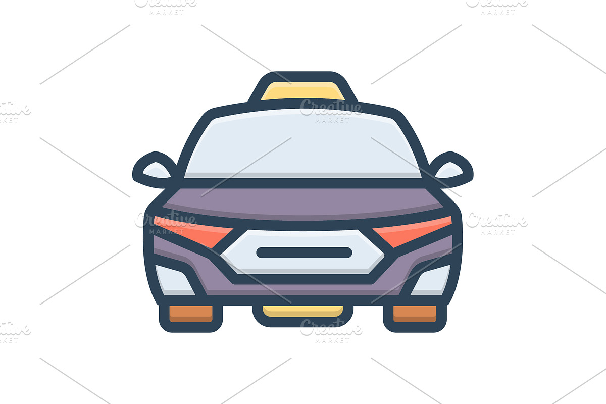 Cab taxi color icon, a Duotone Icon by Creative priyanka