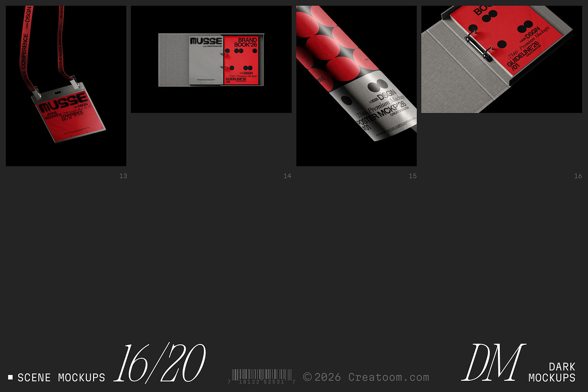 Musse - Dark branding mockups, a Product Mockup by Creatoom (Photo 7 of 12)