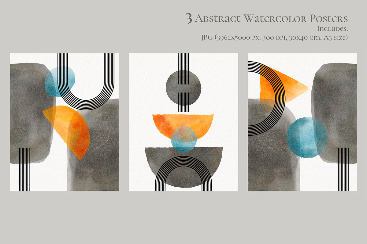 Set of Watercolor Nordic Posters, a Texture Illustration by Lumitar (Photo 3 of 3)