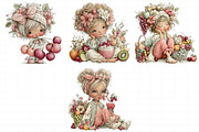 Whimsical Summer Fruit Girls Clipart, an Illustration by Daily.Designs (Thumbnail 8 of 8)