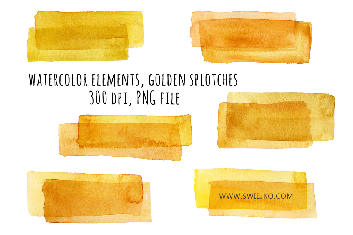 Watercolor splotches, Gold, an Illustration by swiejko