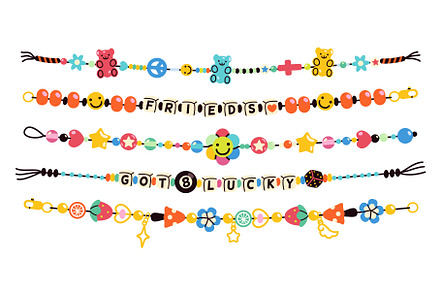 Plastic kids bracelets. Colorful, an Object Illustration by YummyBuum